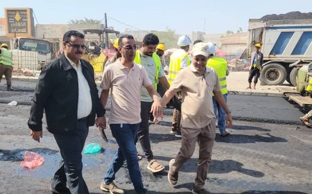 مدير عام المنصورة يتفقد الأعمال النهائية بمشروع إعادة تأهيل شارع الخمسين....