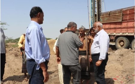 محافظ الحديدة يتفقد سير العمل في مشروع حفر ثلاثة آبار لتغطية مدينة حيس بالكامل...