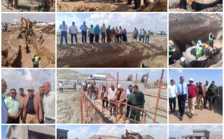 نائب محافظ عدن يطلع على نسبة الانجاز بمشروع الصرف الصحي جولة القعيطي - العريش.. ..