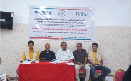 تدشين ورشة تدريبية لمسح النوايا والحلول المستدامة بمحافظة الحديدة....