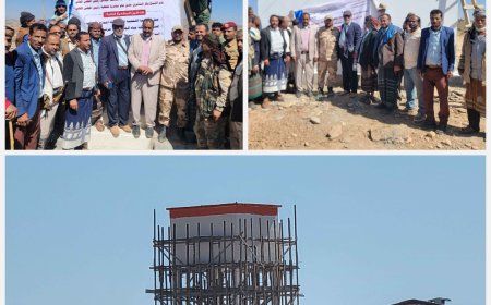 برعاية محافظ المحافظة: مدير عام قعطبة بكر الشاعري يدشن عمل ثلاثة مشاريع حيوية بقريتي المدرج والجرب بمريس مديرية قعطبة