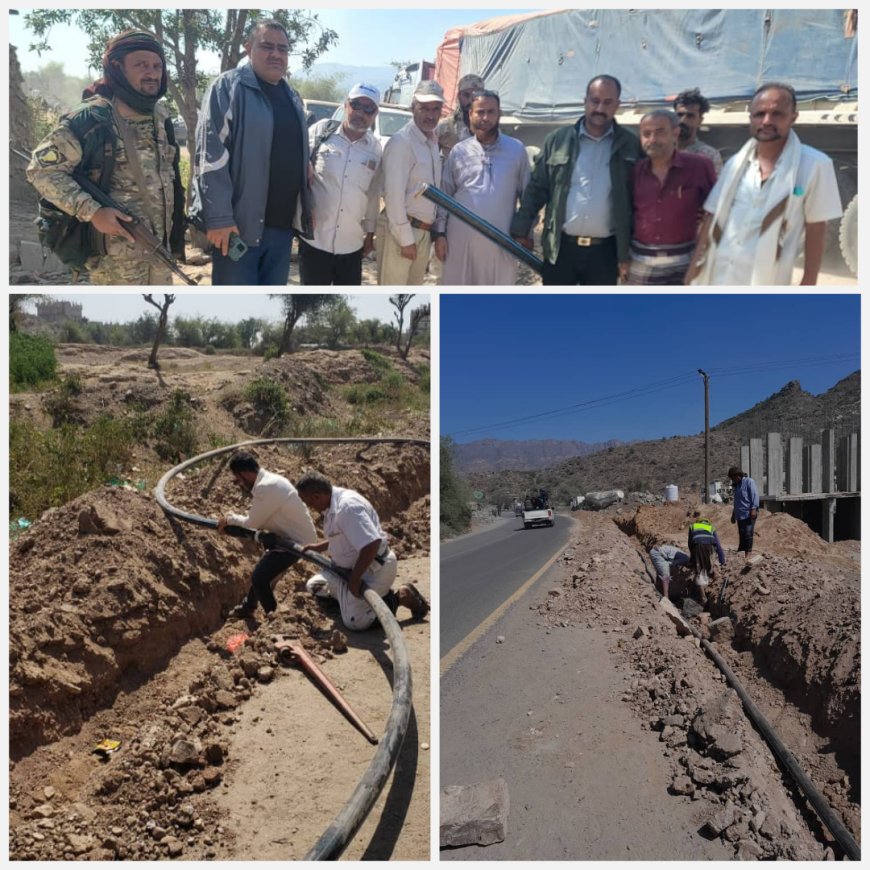 بعزم واهتمام: المدير بكر الشاعري يتفقد مشروع مياه حارة جباري بمدينة قعطبة