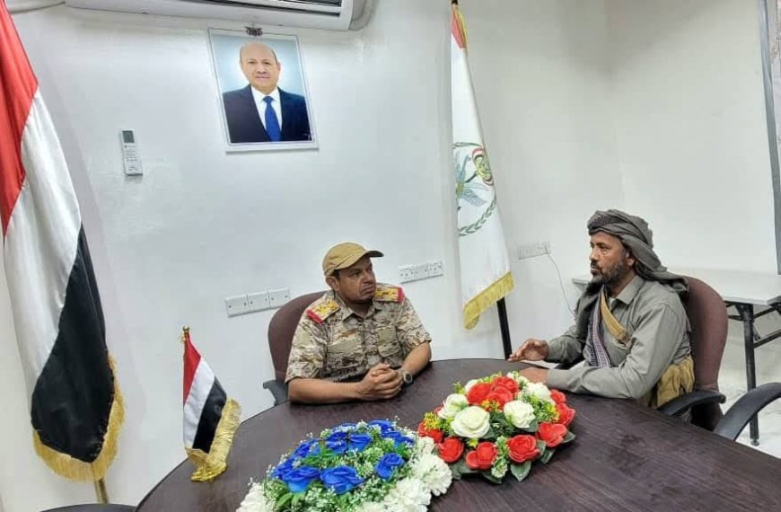 قائد المنطقة العسكرية السادسة اللواء حنتف يلتقي وكيل أول محافظة الجوف الشيخ صالح السنتيل...