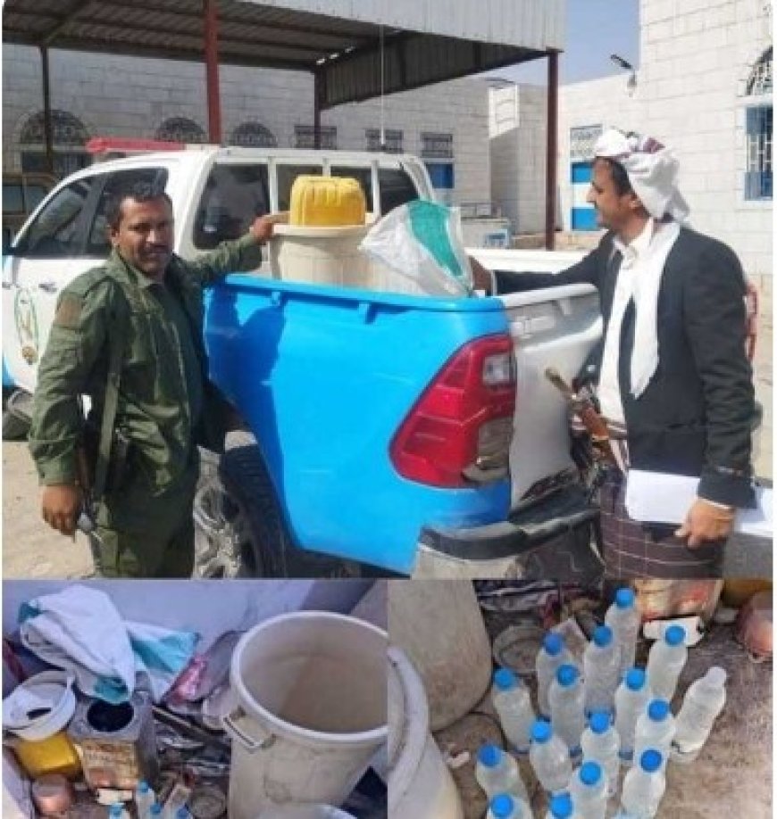 حملة أمنية تضبط مصنع خمر محلي في مدينة عتق بشبوة وتحيل المتورطين للنيابة...