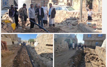 المدير بكر الشاعري يدشن عمل مشروع استبدال شبكة المياه القديمة وتوصيل خط رسمي لمستشفى السلام بمدينة قعطبة