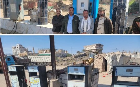 المدير العام بكر الشاعري ومدير الصناعة ينفذان حملة نزول ميداني لضبط المحطات المخالفة بمديرية قعطبة