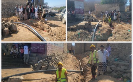 مدير قعطبة الشاعري يدشن مشروع استبدال لشبكات المياه القديمة في مدينة قعطبة بدعم منظمتي أكتد، وكير العالمية