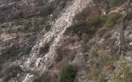 تعز..انهيار صخري يضرب قرى جرداد بني عمر(صور)