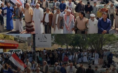 تظاهرة حاشدة تشهدها تعز احتجاجا على الانفلات الامني...