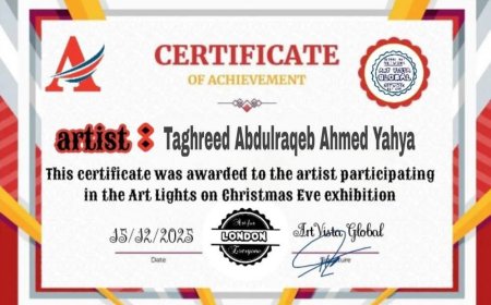 الفن اليمني يسطع في لندن: شهادة تقدير عالمية للفنانة تغريد عبدالرقيب سنين