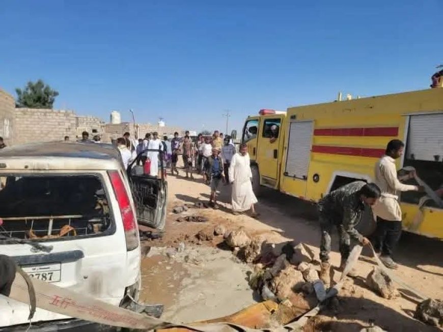 مأساة تهز مأرب… حريق يلتهم باص في الجفينة العليا ويودي بحياة طفلين شقيقين