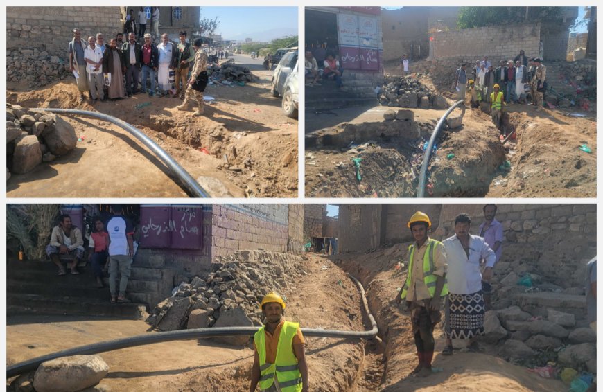 مدير قعطبة الشاعري يدشن مشروع استبدال لشبكات المياه القديمة في مدينة قعطبة بدعم منظمتي أكتد، وكير العالمية