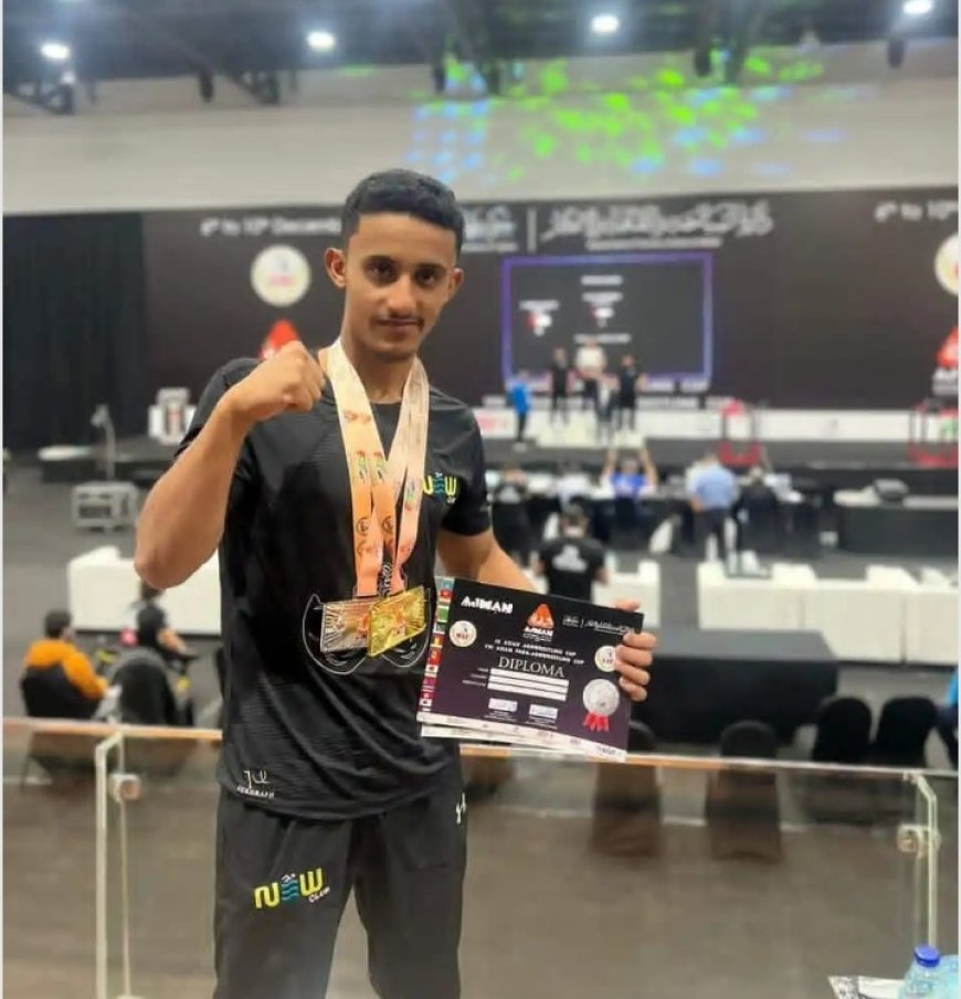 اليمني أويس الرفاعي يتوج بكأس آسيا لمصارعة الذراع.....