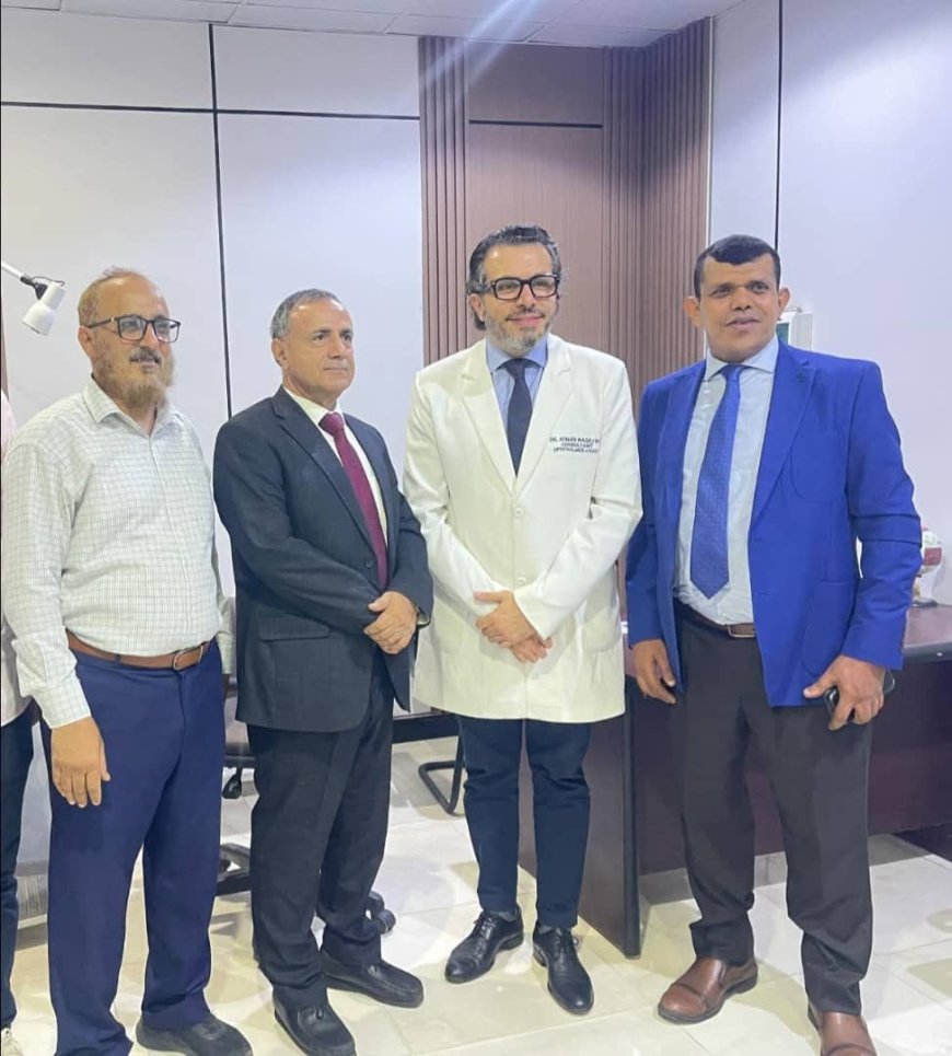 رئيس جامعة عدن يزور مستوصف العين التخصصي ويشيد بجهود طبية نوعية في عدن