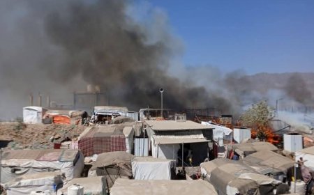 عاجل:حريق يلتهم مخيم الصومال في قعطبة بالضالع وسط حالة من الهلع