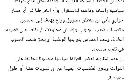 عبدالرؤوف زين السقاف: الشراكة مع السعودية ركيزة للاستقرار والحوار وسيلة لحماية قضية الجنوب