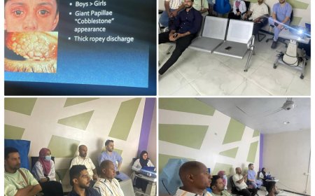 عدن..مستوصف العين التخصصي يواصل برامجه العلمية بمحاضرة حول التهاب القرنية التحسسي