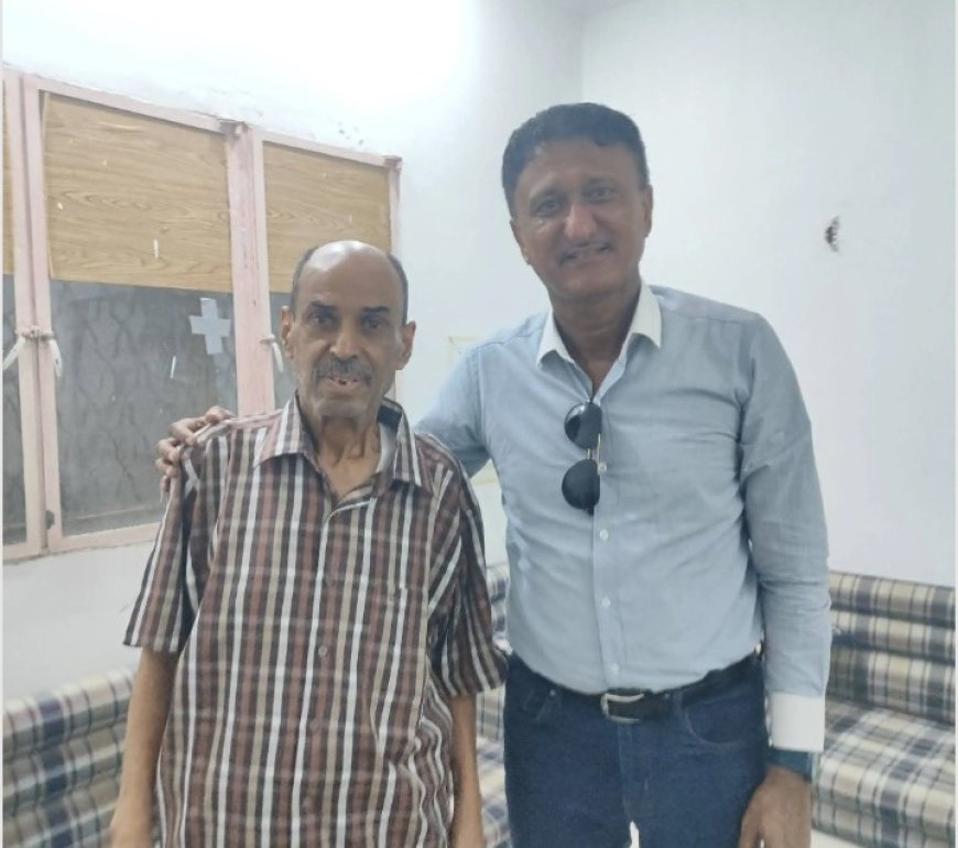 مدير شباب العاصمة عدن يزور الكابتن جميل سيف للاطمئنان على صحته...