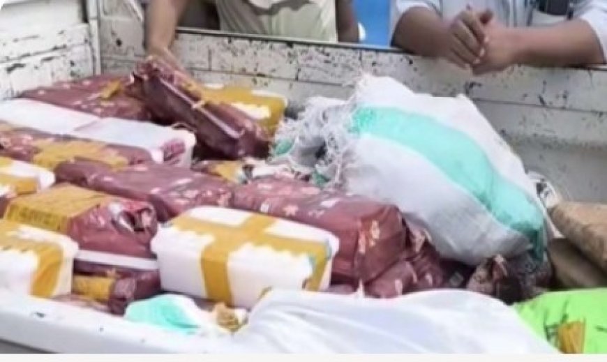 إحباط تهريب مخدرات قرب باب المندب وضبط 204 كغ.....