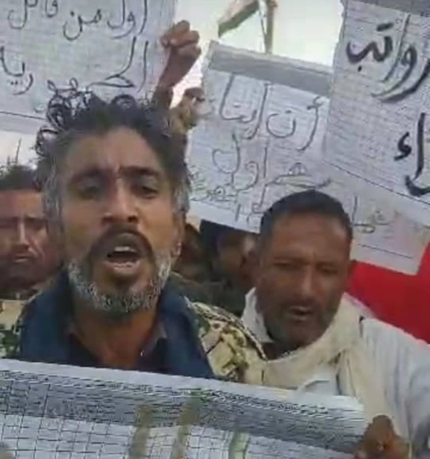 أبناء تهامة بالخوخة ينفذون وقفة احتجاجية مناشدين العليمي بصرف رواتبهم ...