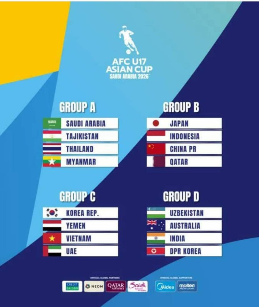 منتخبنا للناشئين يواجه كوريا الجنوبية وفيتنام والإمارات في كأس آسيا 2026م..