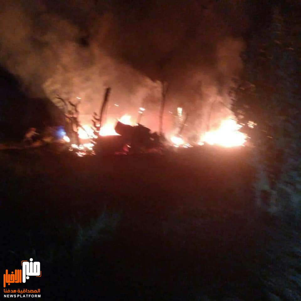 حريق هائل يلتهم 5 منازل في مأرب