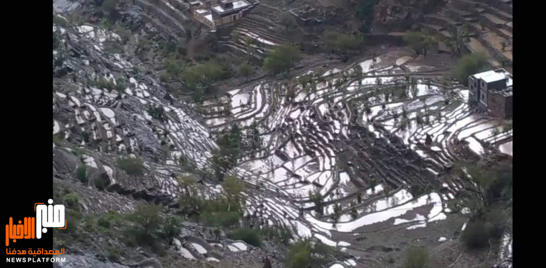 صورة.. أمطار غزيرة شهدتها يافع في لحج