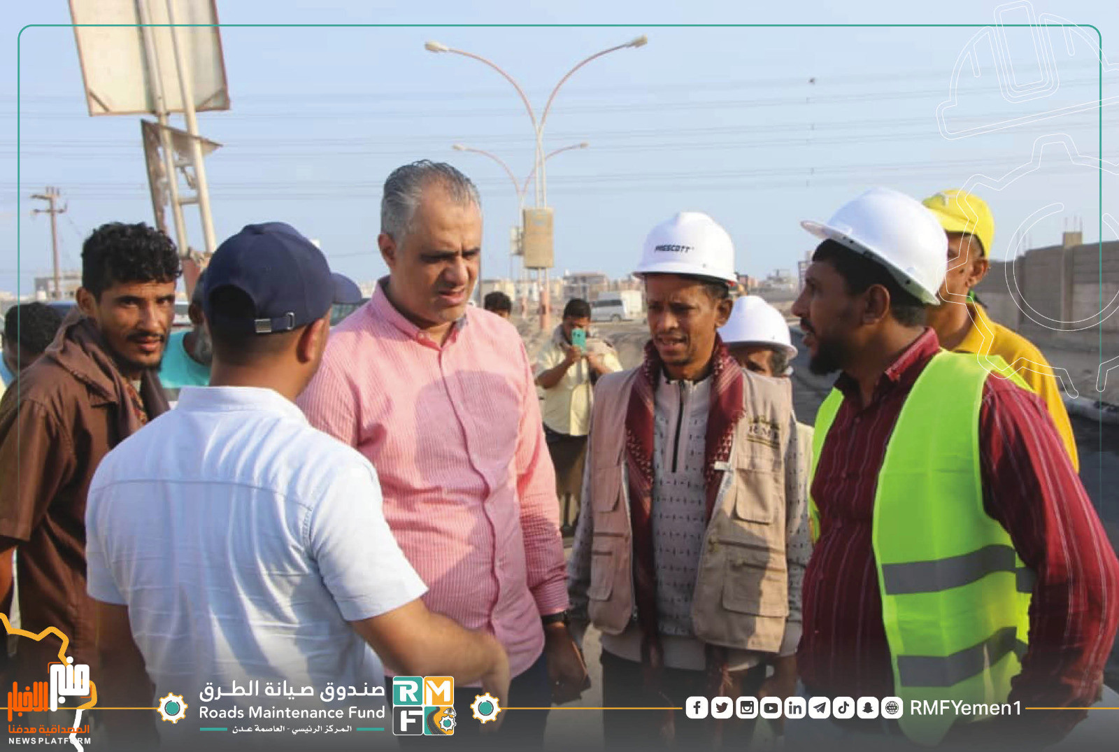 الماس والعبادي يتفقدان أعمال السفلتة بخط الحرم الجامعي في عدن